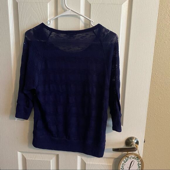 FANG Blue Shimmery Flaked Lightweight Sweater Women's Size Medium Spandex Blend - Picture 2 of 7